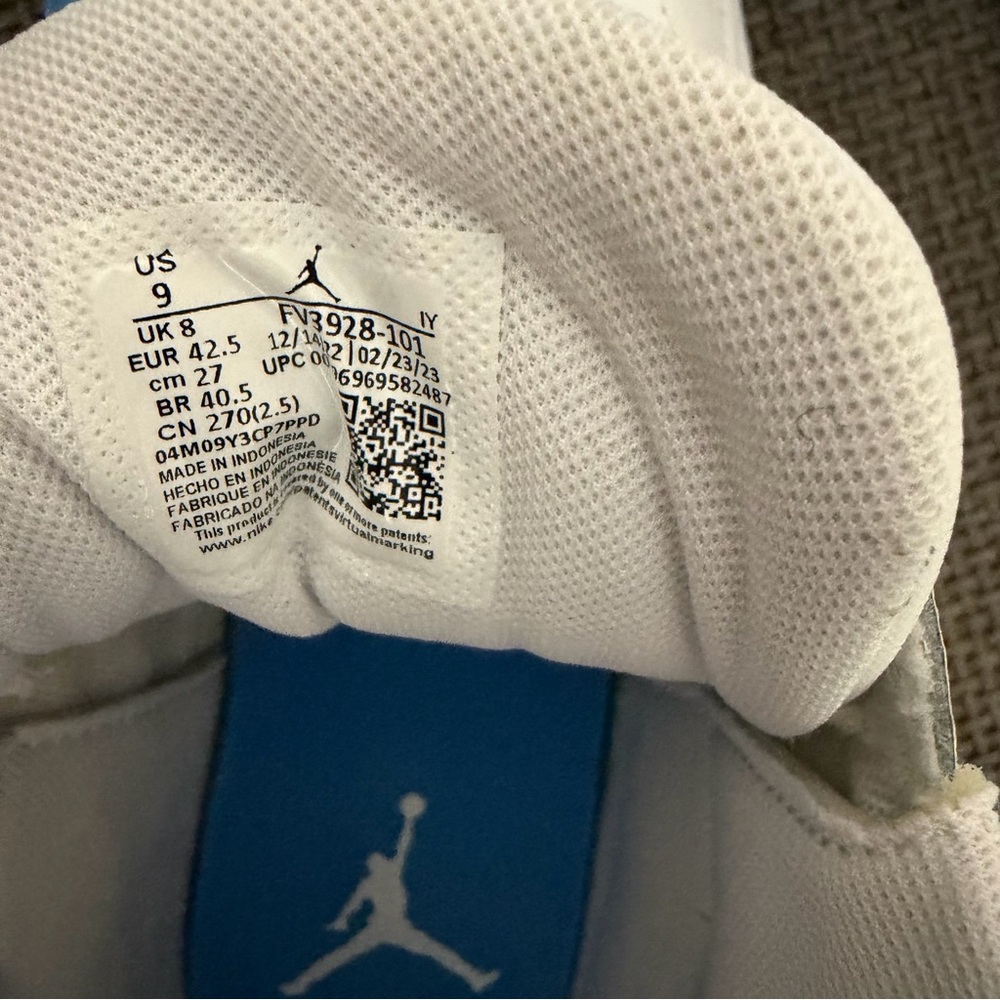Nike Jordan Jumpman Team 1 University Blue White 9 Sneaker FV3928-101 Mid Top - Picture 6 of 7